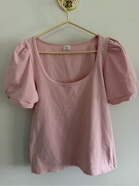 Wilfred Dusty Pink Puff-Sleeve Scoop Neck Tee